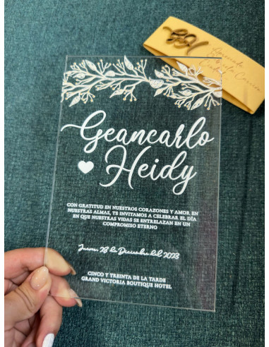 Invitación Premium Transparente + Cintillo