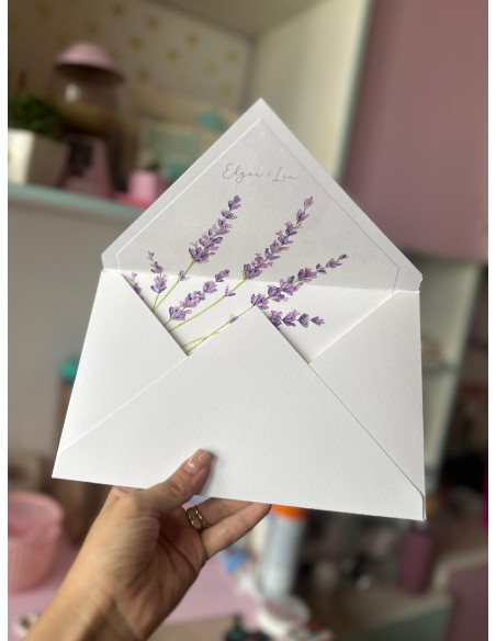 Invitación Deluxe + Sobre con impresión interna