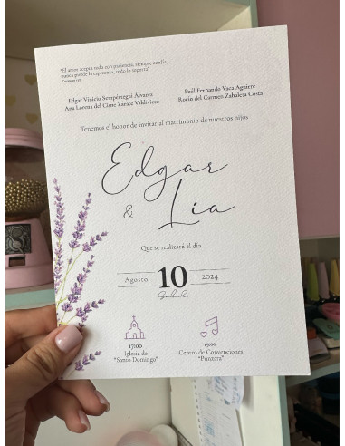 Invitación Deluxe + Sobre con impresión interna