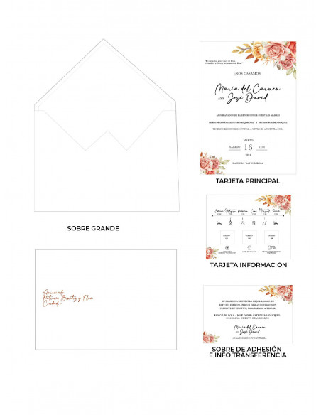 Invitación Medium +  tarjeta de información