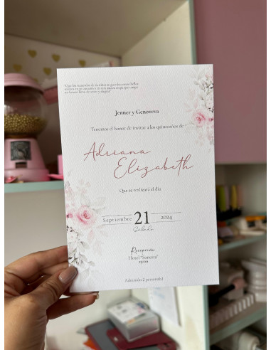 Invitación Elegante + Aplique de corazón