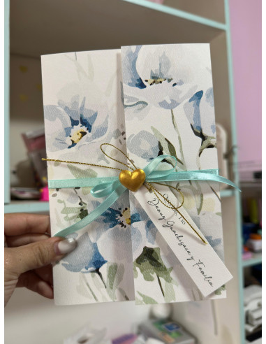 Invitación Abierta + Nombre colgante + Cinta