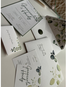 Invitación Elegante + Impresión Sobre + Sello de Lacre + Fondo