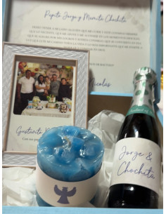 Caja: Frame + Mini Champagne + Vela