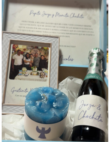 Caja: Frame + Mini Champagne + Vela