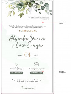 Matrimonio - Invitación Digital - Básica + Botones interactivos