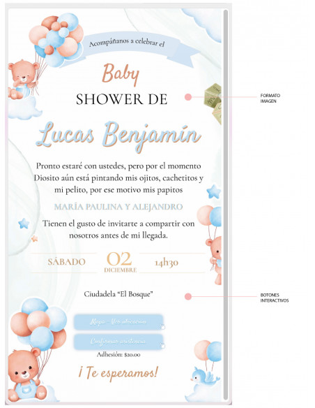 Varios - Invitación Digital Básica + Botones Interactivos